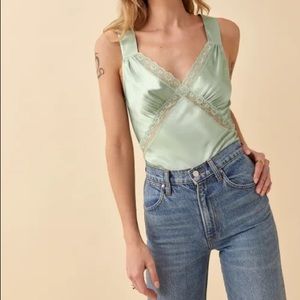 Reformation Vendome Top in Celadon